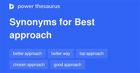 Best Approach To synonyms .
